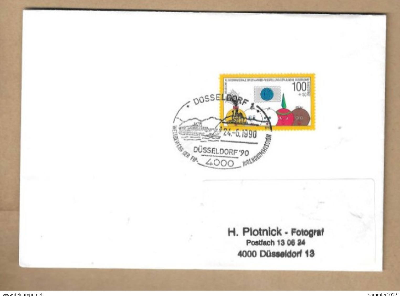 Los Vom 16.05 -  Sammler-Briefumschlag Aus Düsseldorf 1990 Mit Blockmarke - Briefe U. Dokumente