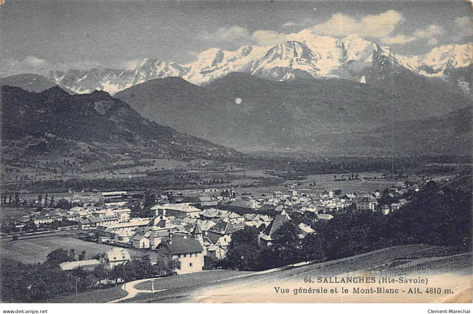 SALLANCHES - Vue Générale Et Le Mont Blanc - état - Sallanches