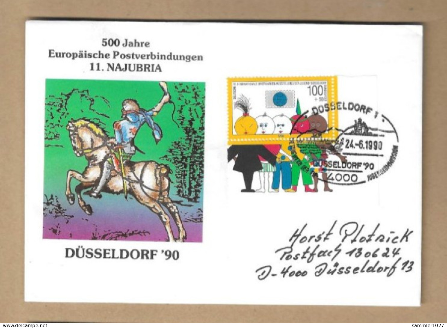 Los Vom 16.05 -  Sammler-Briefumschlag Aus Düsseldorf 1990 Mit Blockmarke - Covers & Documents