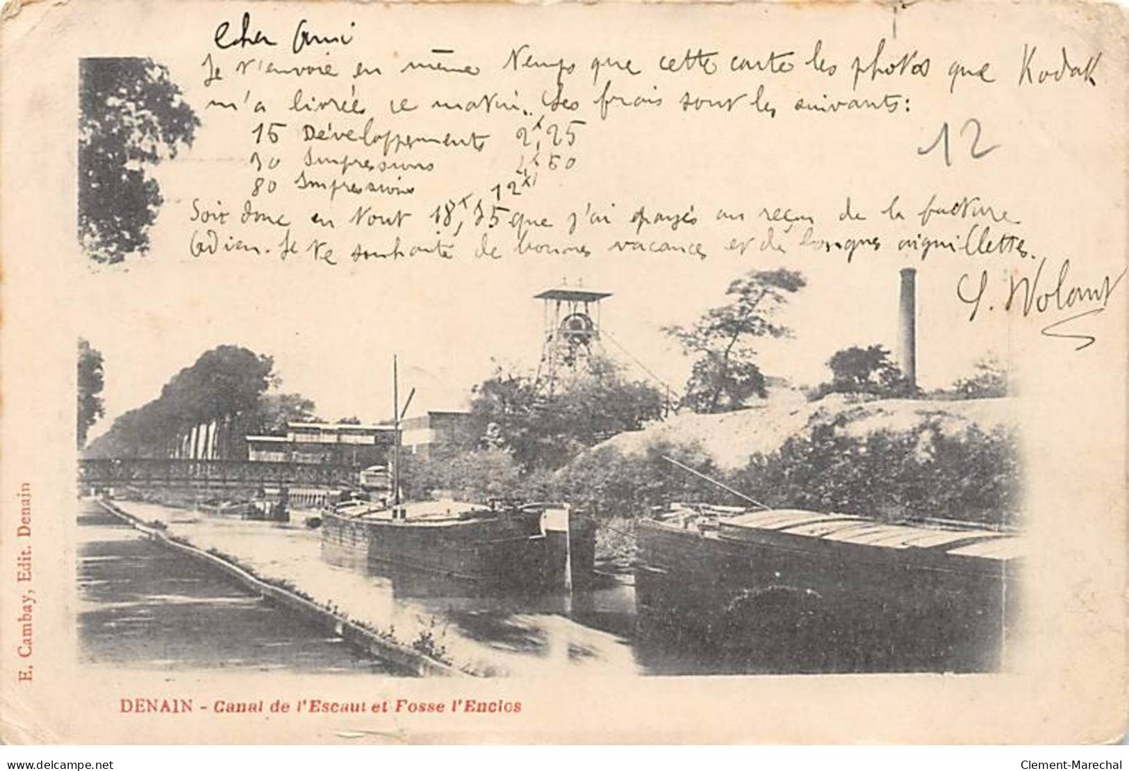 DENAIN - Canal De L'Escaut Et Fosse L'Enclos - état - Denain