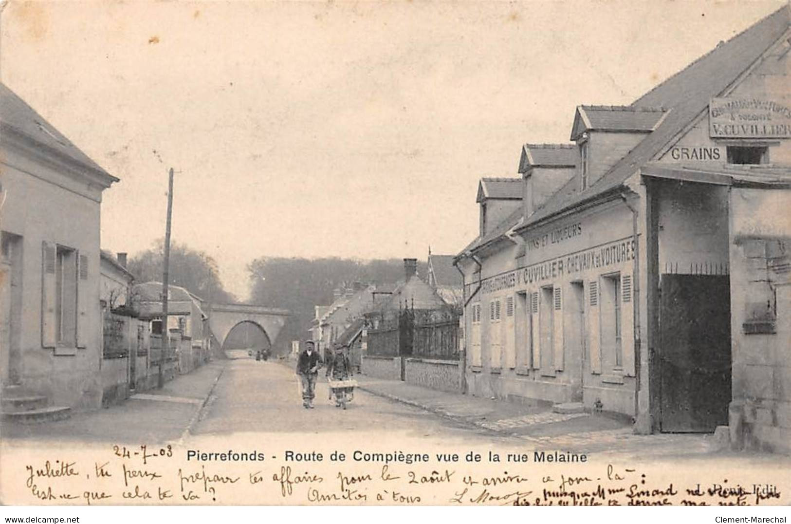 PIERREFONDS - Route De Compiègne Vue De La Rue Melaine - Très Bon état - Pierrefonds