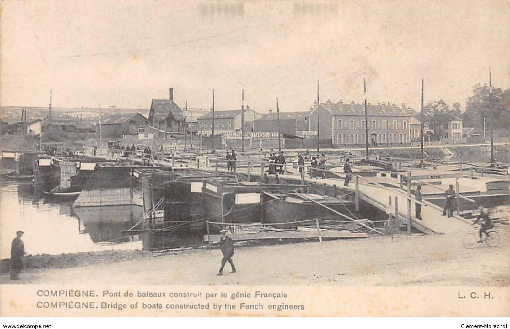 COMPIEGNE - Pont De Bateaux Construit Par Le Génie Français - Très Bon état - Compiegne