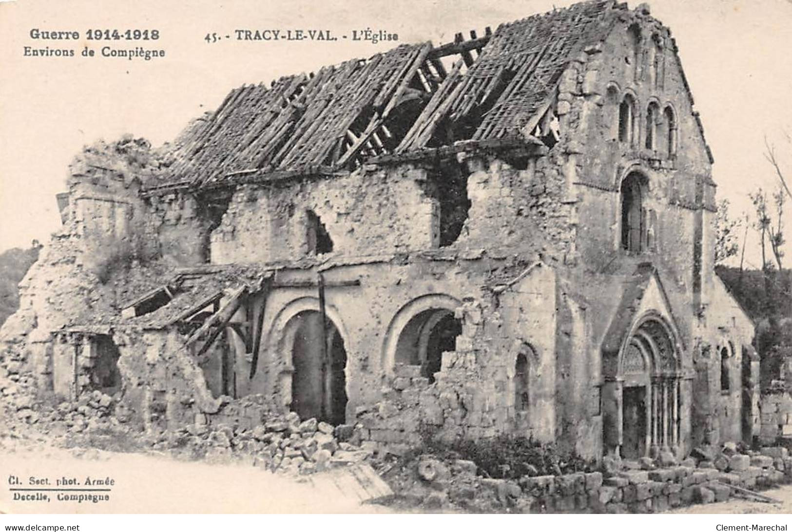 Guerre 1914 1918 - TRACY LE VAL - L'Eglise - Très Bon état - Sonstige & Ohne Zuordnung