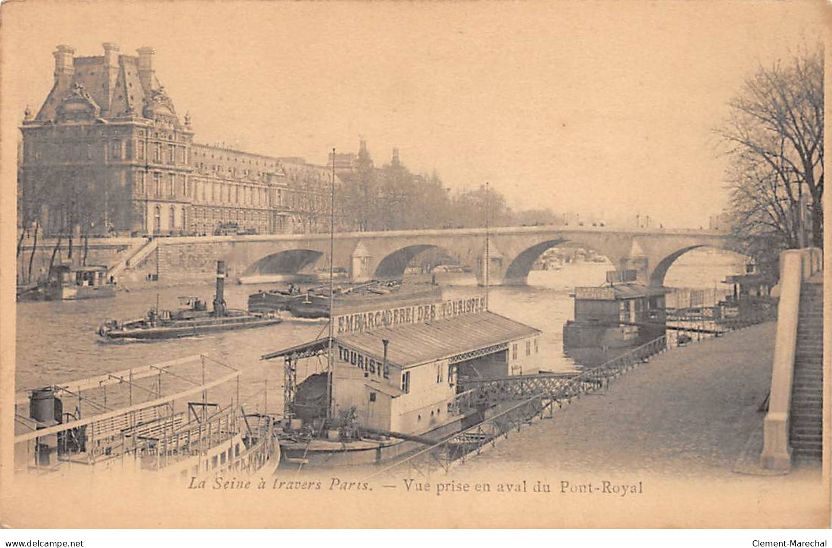 La Seine à Travers PARIS - Vue Prise En Aval Du Pont Royal - Très Bon état - District 01
