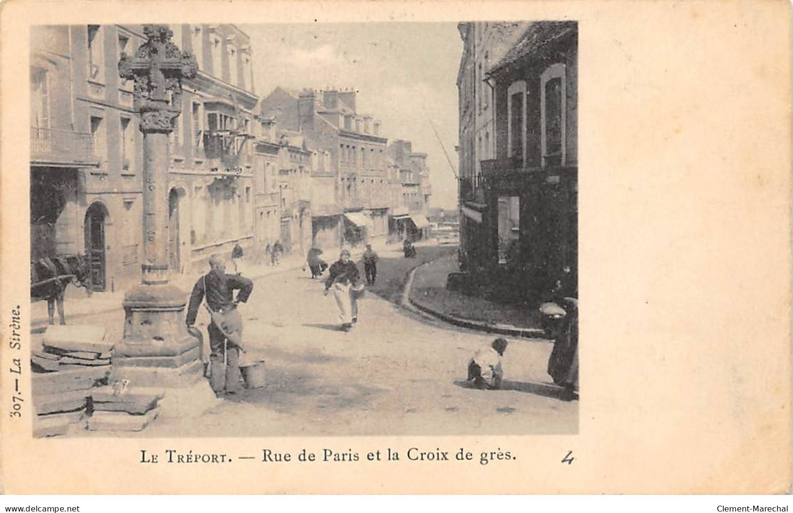 LE TREPORT - Rue De Paris Et La Croix De Grès - Très Bon état - Le Treport