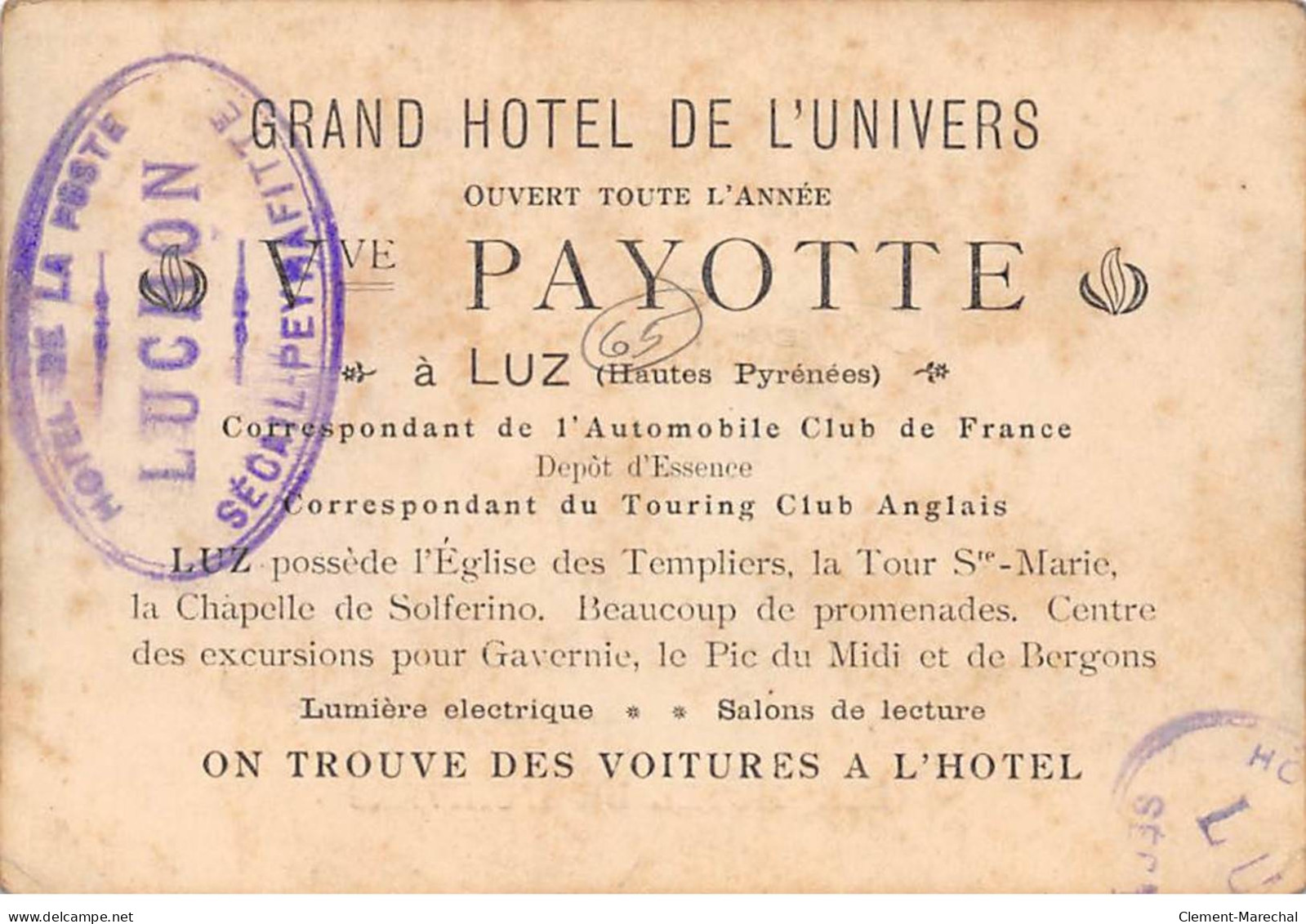 LUZ - Hotel De L'Univers - Très Bon état - Luz Saint Sauveur