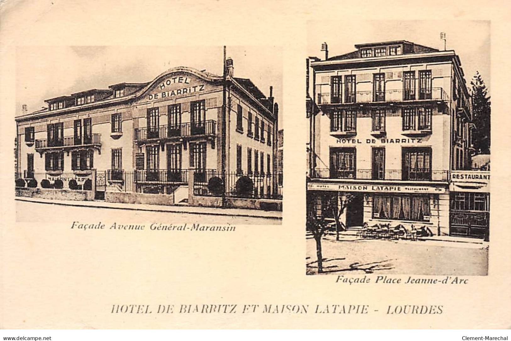 LOURDES - Hotel De Biarritz Et Maison Latapie - Très Bon état - Lourdes