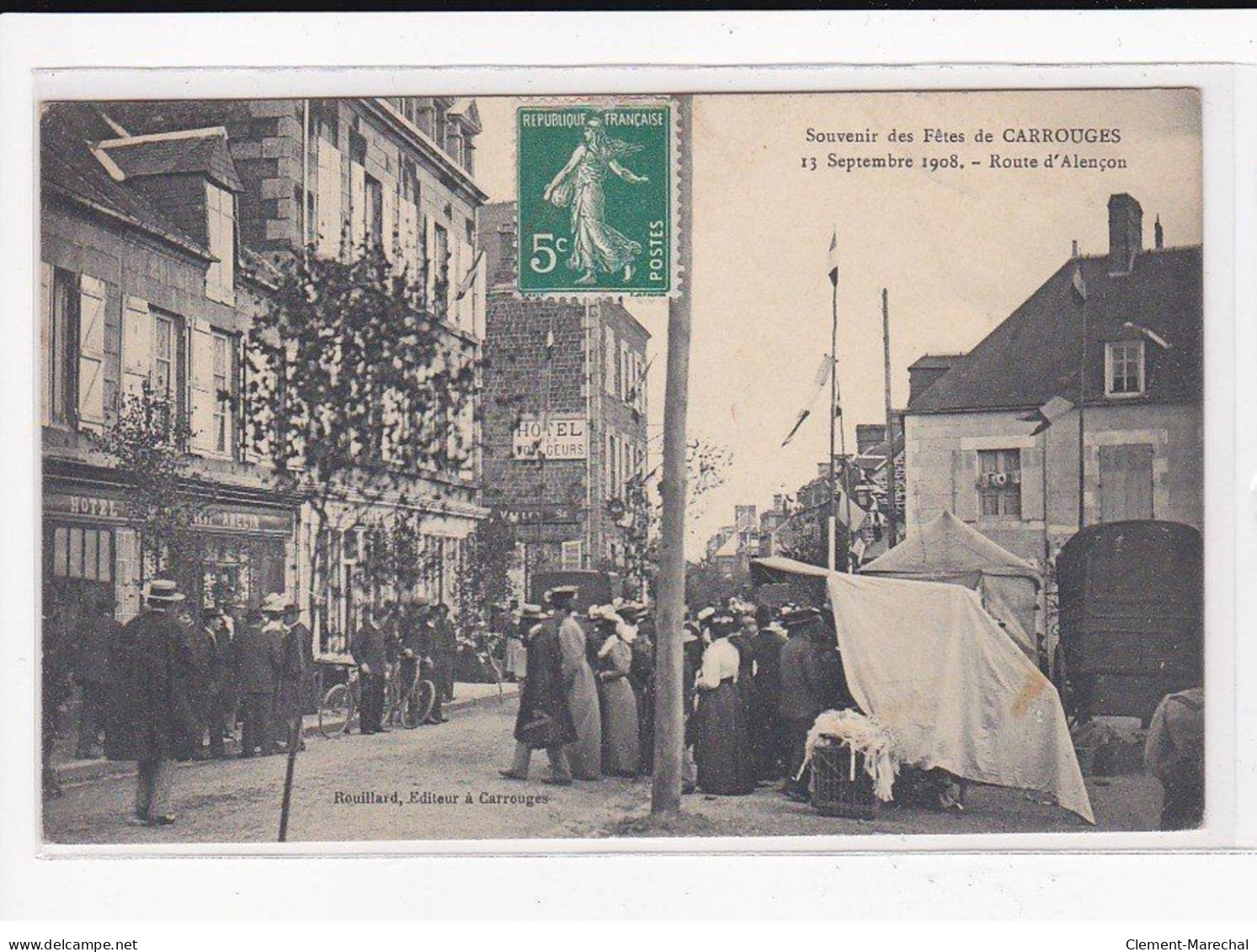 CARROUGES : Souvenir Des Fêtes, 13 Septembre 1908, Route D'Alençon - Très Bon état - Carrouges