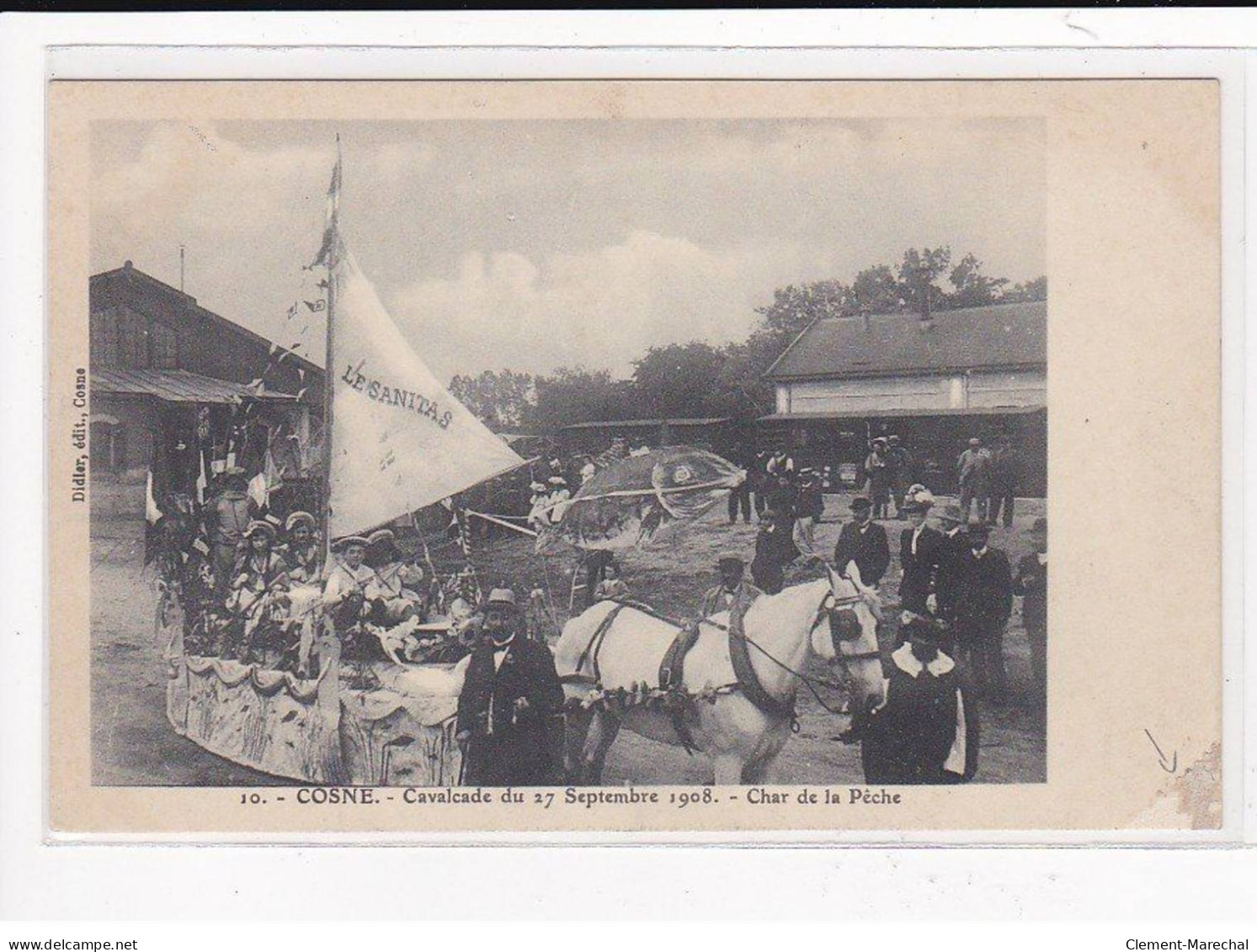 COSNE : Cavalcade Du 27 Septembre 1908, Char De La Pêche - état - Cosne Cours Sur Loire
