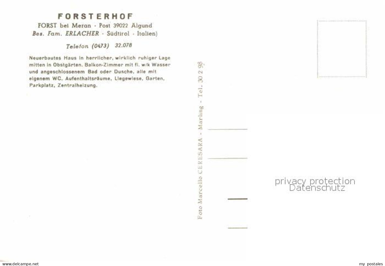 72636201 Forst Meran Forsterhof Gaststube Forst Meran - Autres & Non Classés