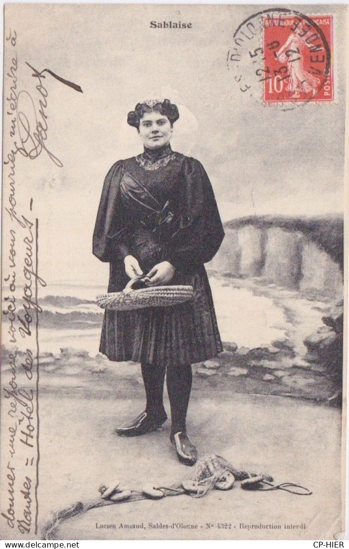 85 - LES SABLES D'OLONNE - SABLAISE - FEMME AVEC COIFFE 1912 - Sables D'Olonne