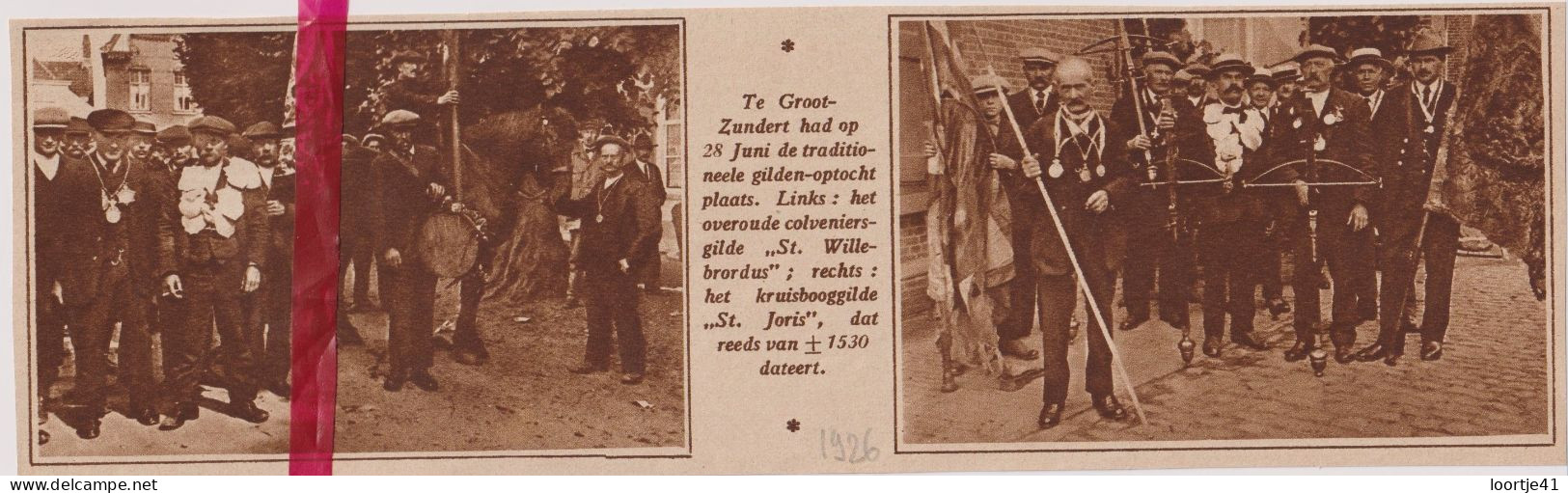 Zundert - Deelnemers Optocht Gilden - Orig. Knipsel Coupure Tijdschrift Magazine - 1926 - Ohne Zuordnung