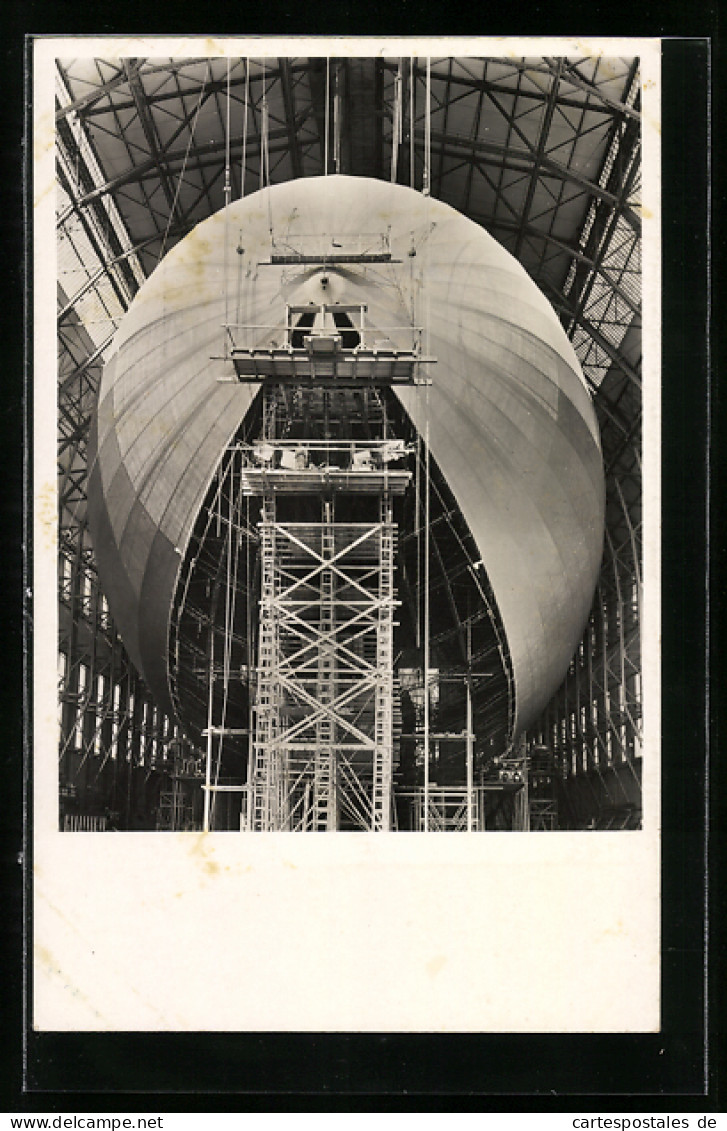 AK Zeppelin LZ 130 Wird Im Hangar Gebaut  - Zeppeline
