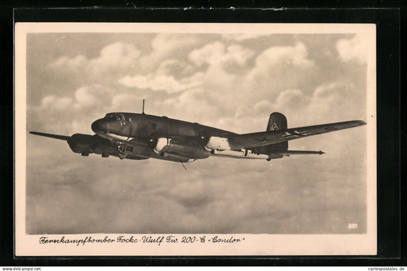 AK Fernkampfbomber Focke-Wulf Fw 200 C Condor, Flugzeug,   - 1939-1945: 2. Weltkrieg