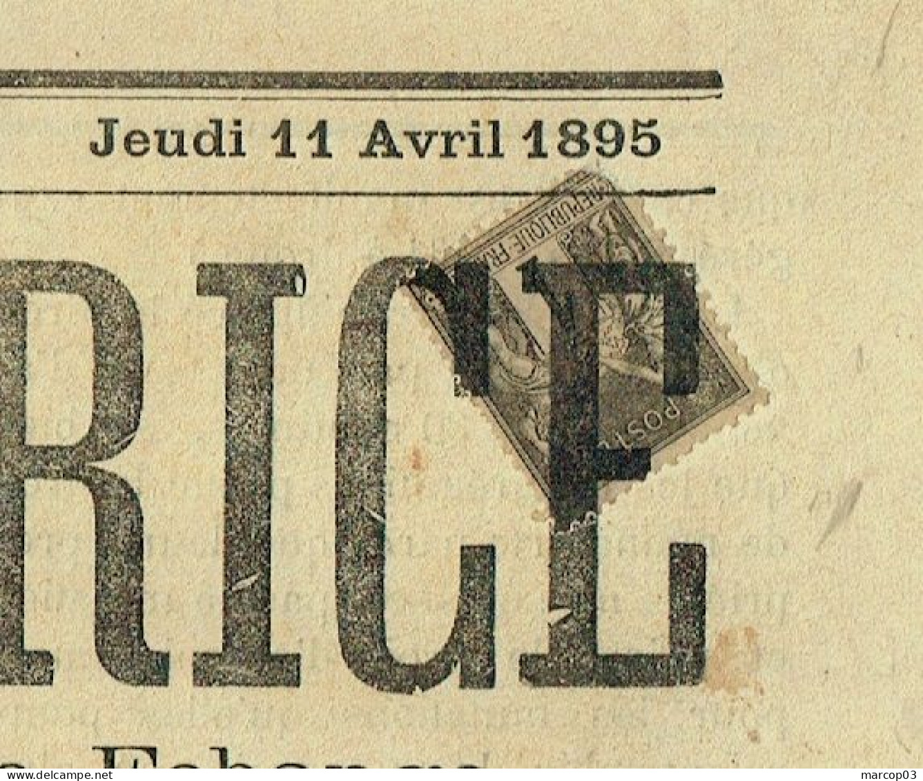 17 CHARENTE Journal Saint Jean D'Angély Du 11/04/1895 (bonne Date) N°83 (def) Obl Typo Journal Complet TTB - Zeitungsmarken (Streifbänder)