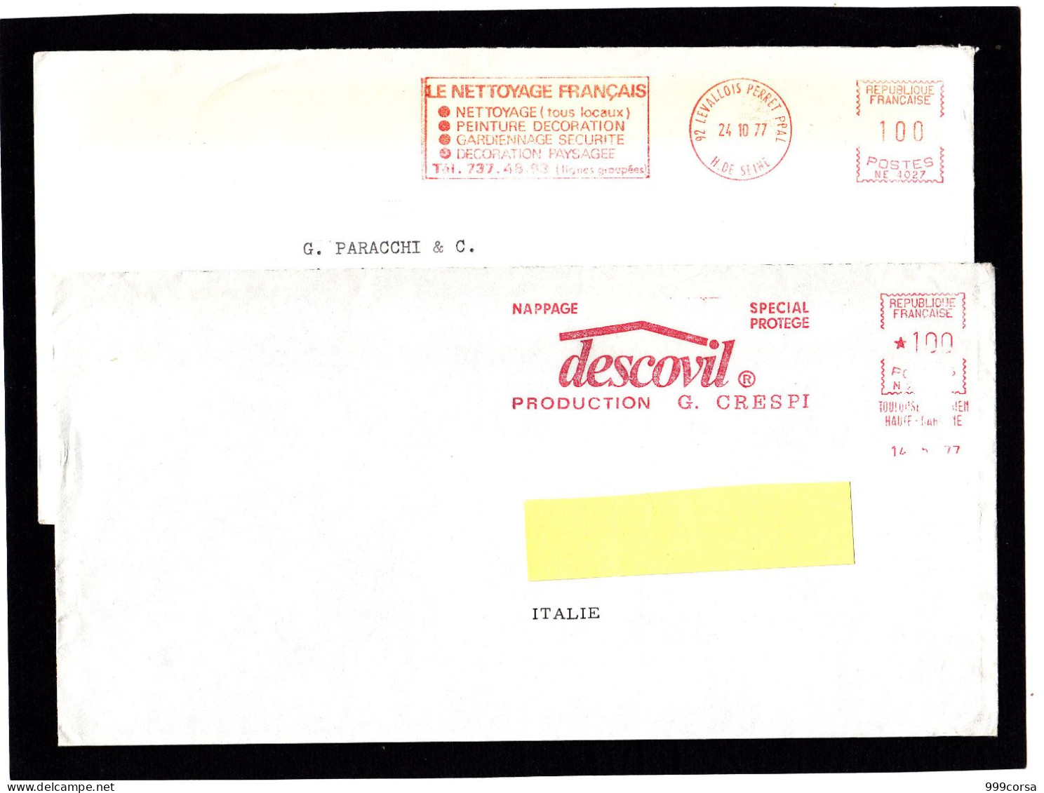 Francia, Le Nettoyage Français, Descovil Nappage Special Protegè, Ema, Meter, Freistempel, Affranc. Meccanica (DZ) - Fabriken Und Industrien