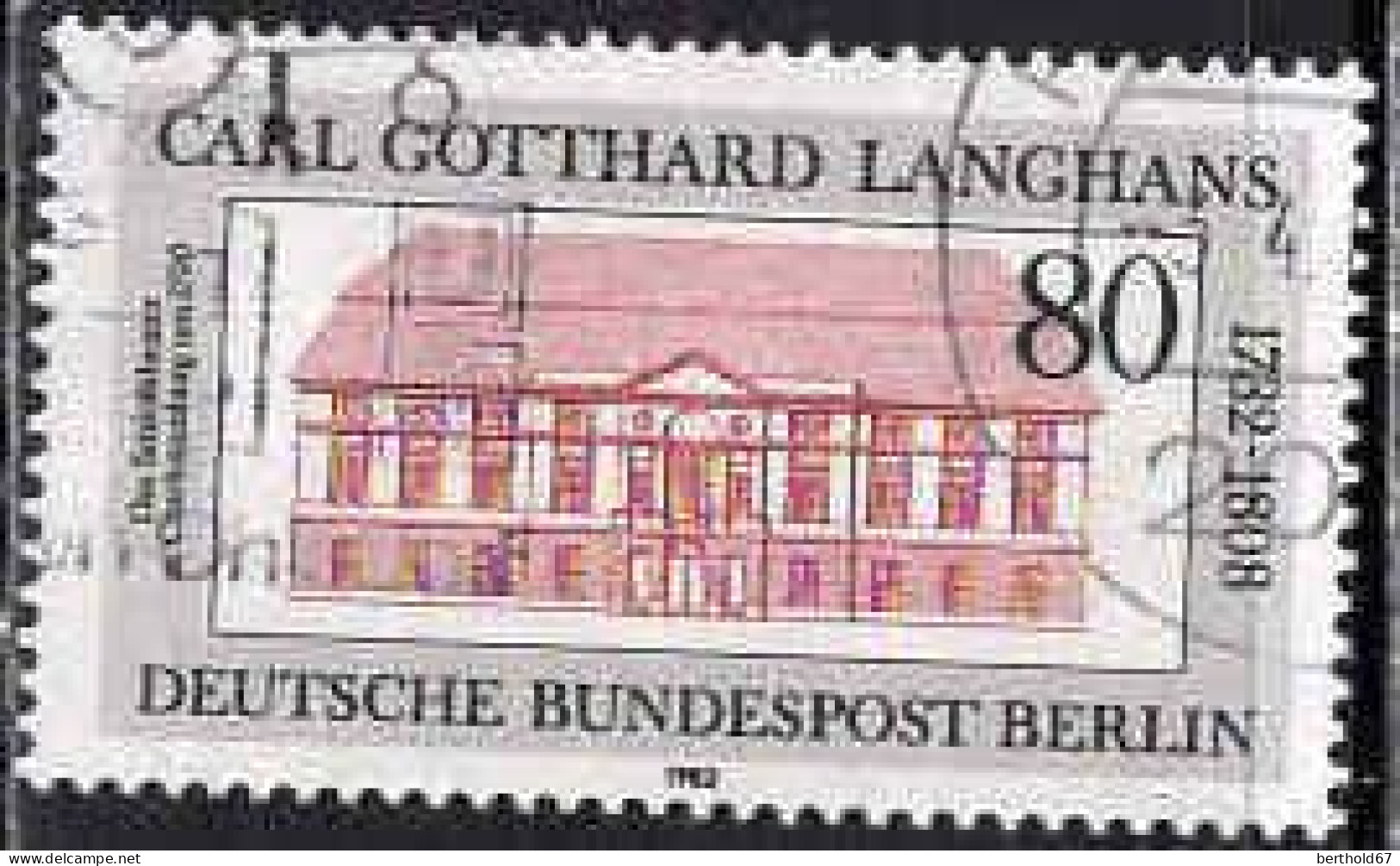 Berlin Poste Obl Yv:645 Mi:684 Carl Gotthard Langhans Théatre De Charlottenburg (Beau Cachet Rond) - Used Stamps