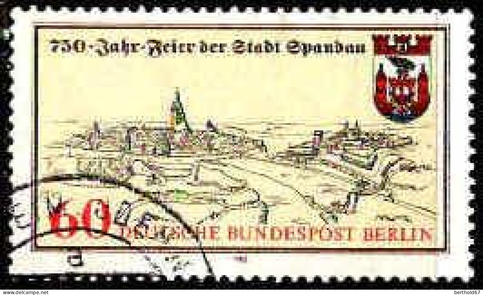 Berlin Poste Obl Yv:620 Mi:659 750.Jahre Spandau (Beau Cachet Rond) - Gebraucht