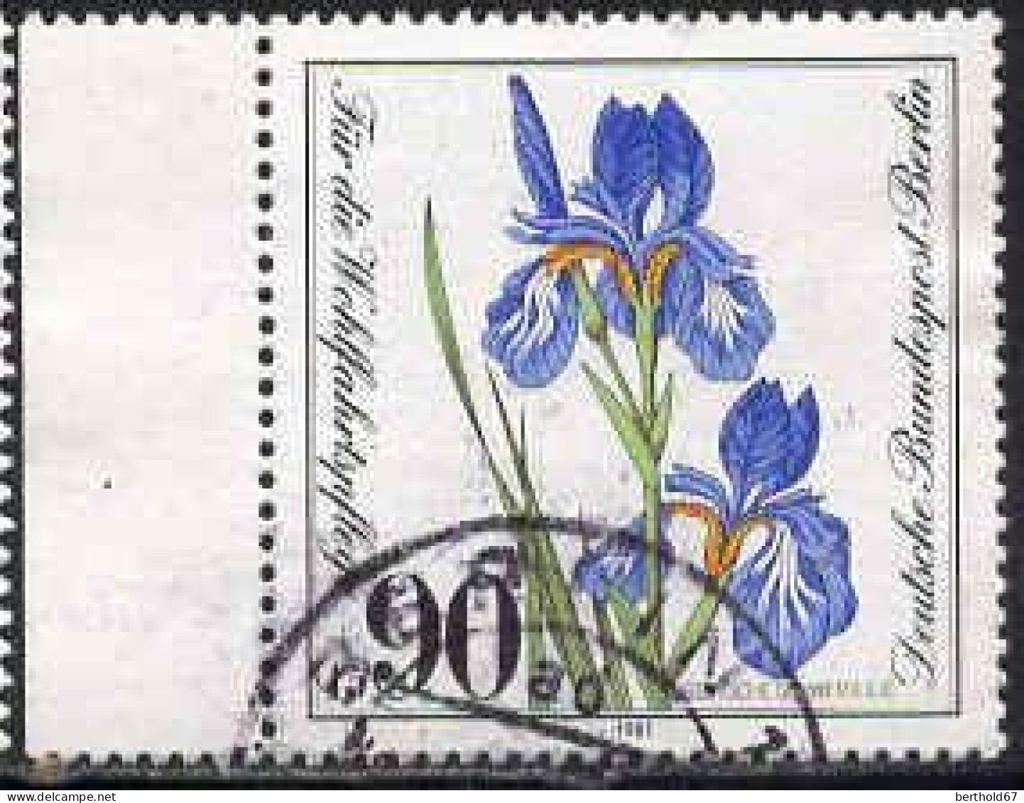 Berlin Poste Obl Yv:614 Mi:653 Sibirische Schwertlilie Iris Sibirica Bord De Feuille (Beau Cachet Rond) - Gebraucht