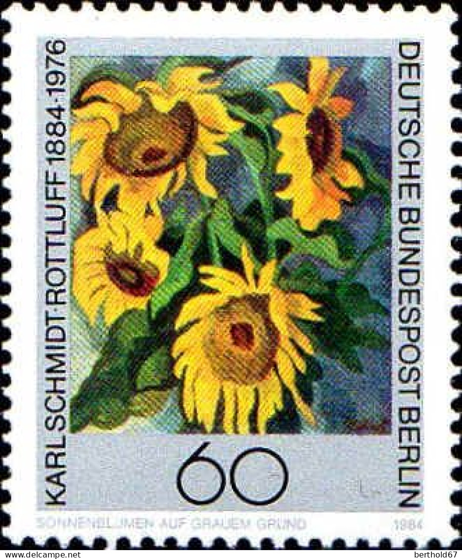 Berlin Poste N** Yv:689 Mi:728 Karl Schmidt Rottluff Tournesols Sur Fond Gris - Ungebraucht