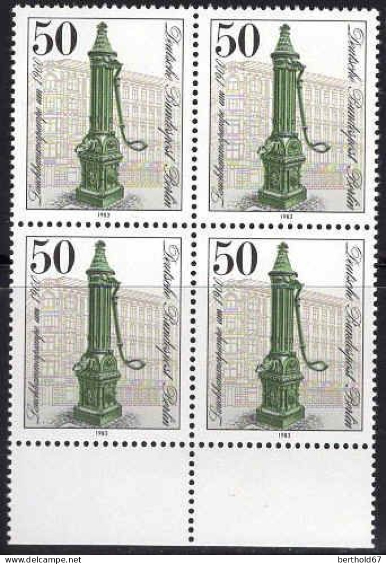 Berlin Poste N** Yv:650 Mi:689 Lauchmammerpumpe Um 1900 Bloc De 4 Bord De Feuille - Unused Stamps