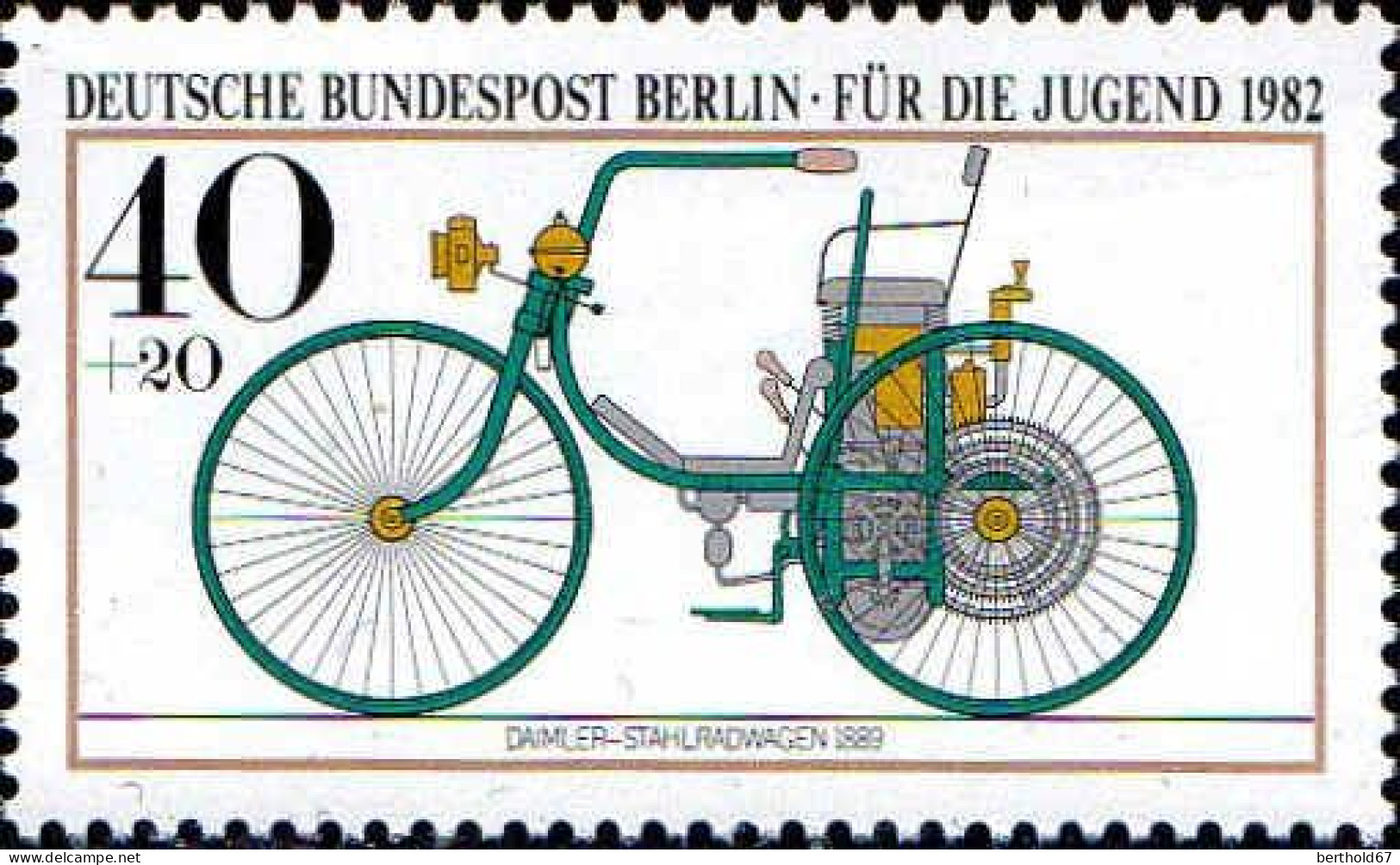 Berlin Poste N** Yv:621 Mi:660 Daimler-Stahlradwagen 1889 - Ungebraucht