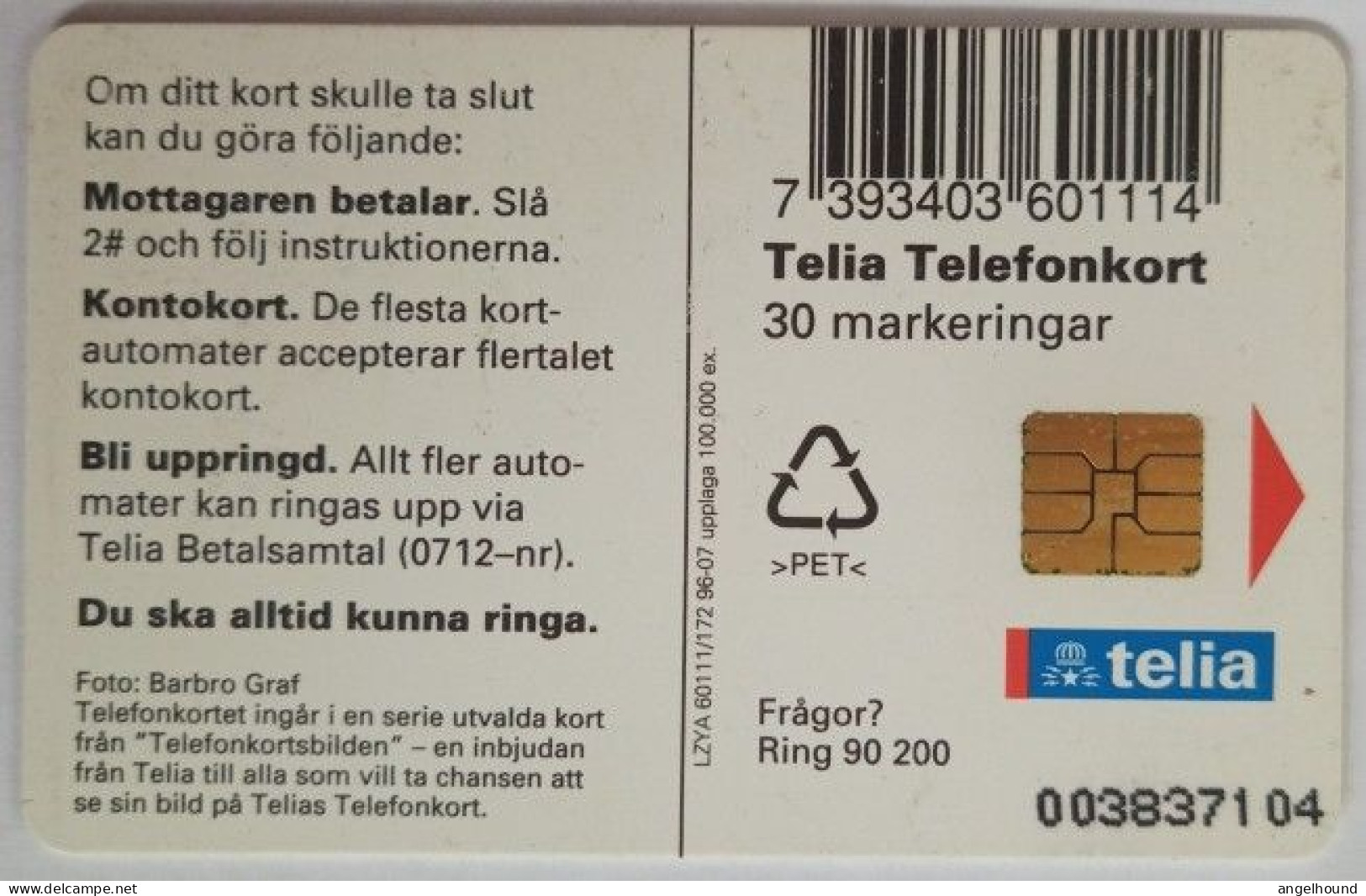 Sweden 30Mk. Chip Card - Nature - Sweden