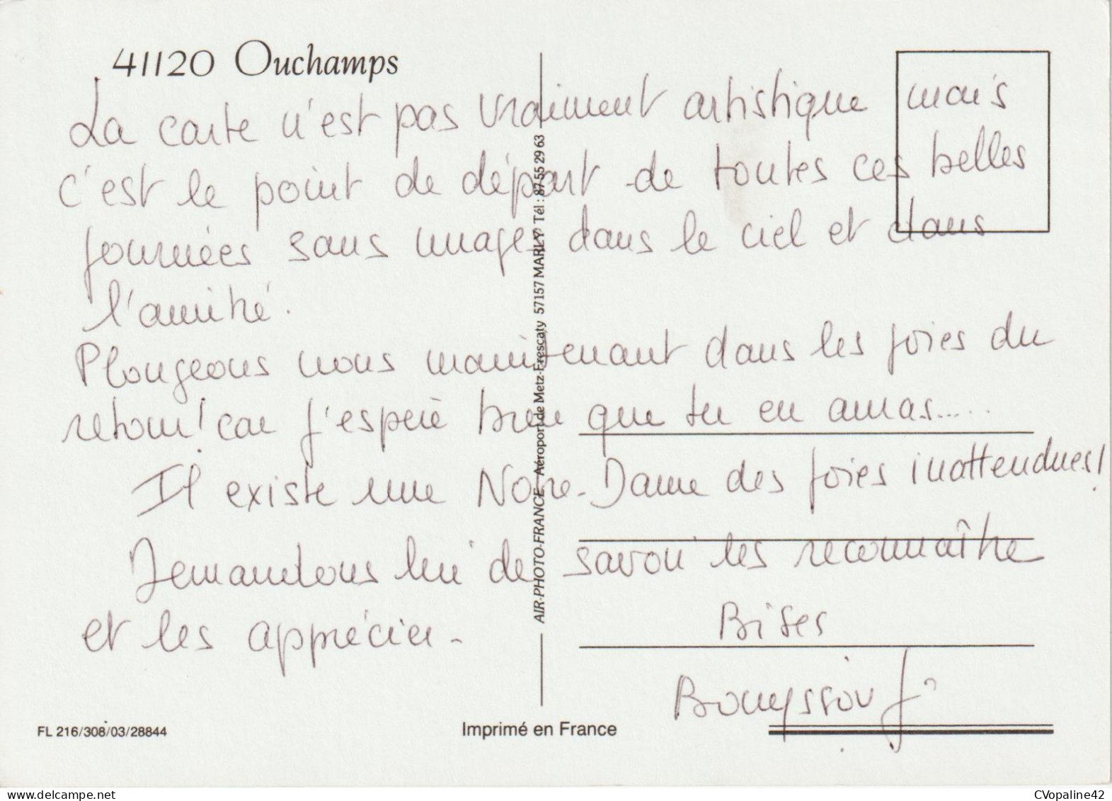 OUCHAMPS (41) Vue Générale Aérienne  CPSM GF - Sonstige & Ohne Zuordnung