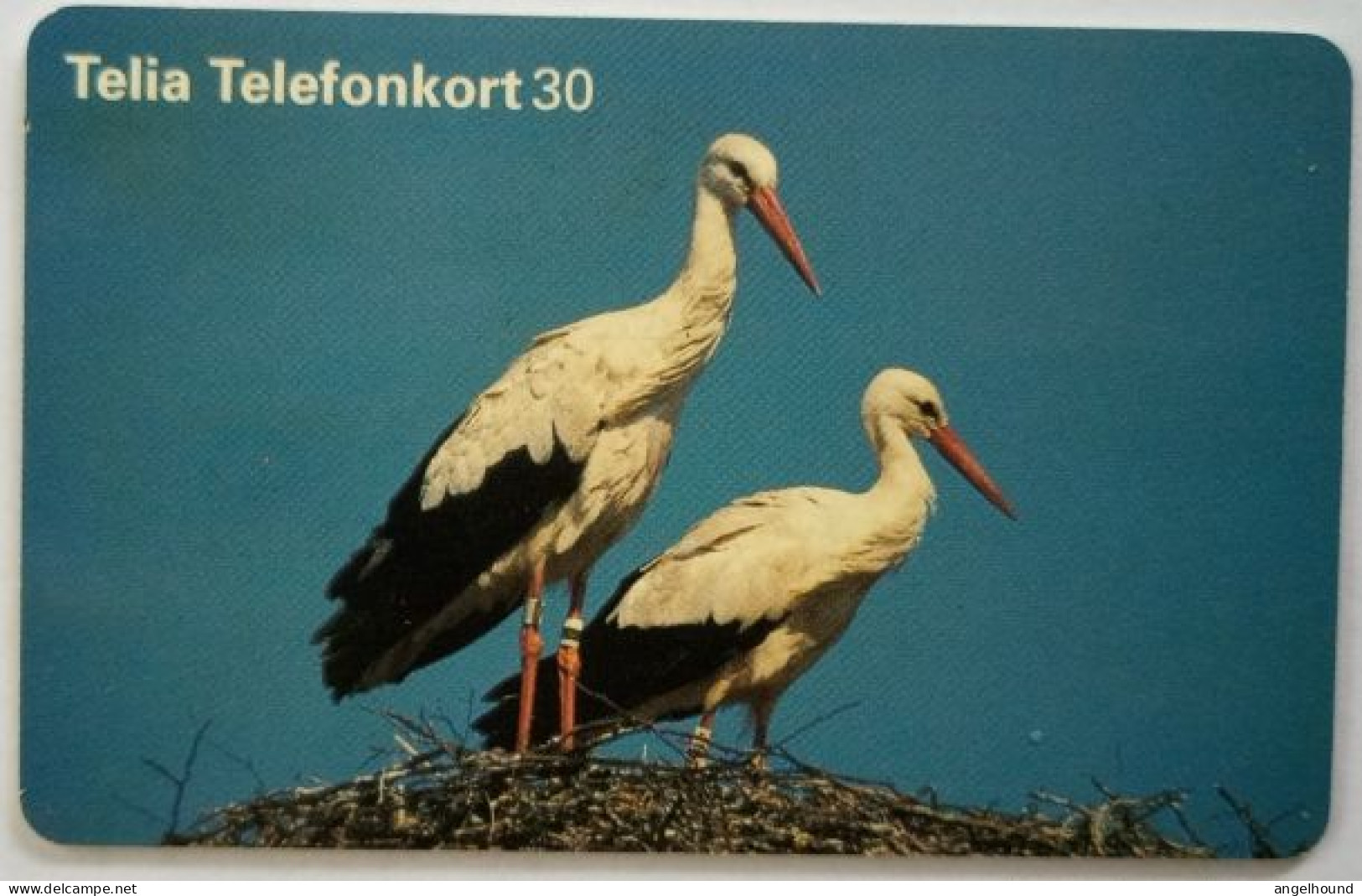 Sweden 30Mk. Chip Card - Bird 12 White Stork - Sweden