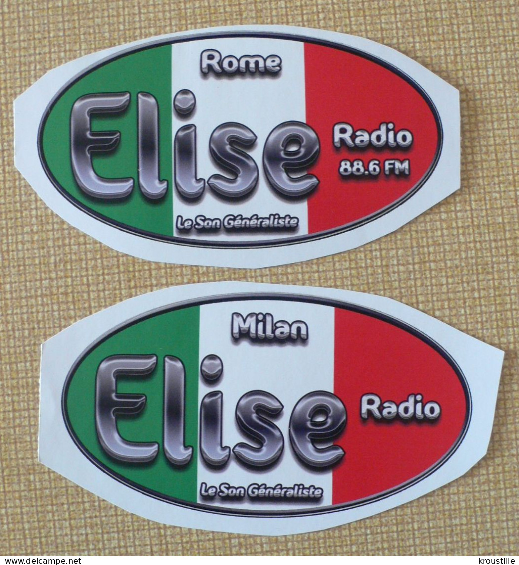 THEME RADIO : LOT DE 8 AUTOCOLLANTS ELISE FM - TOUS DIFFERENTS - Stickers