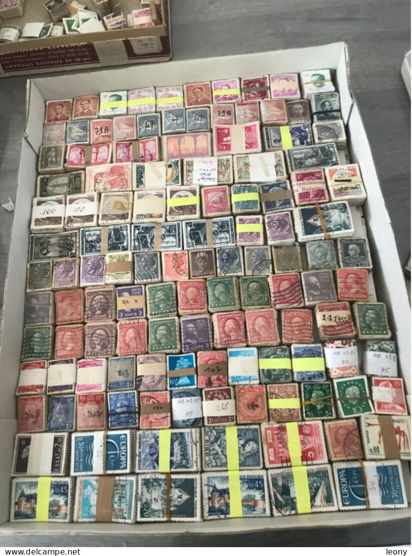 550   BOTTES  De  100   TIMBRES Chacune  De FRANCE Et DIVERS PAYS - PETITS & GRAND FORMATS - OBLITERES - Alla Rinfusa (min 1000 Francobolli)