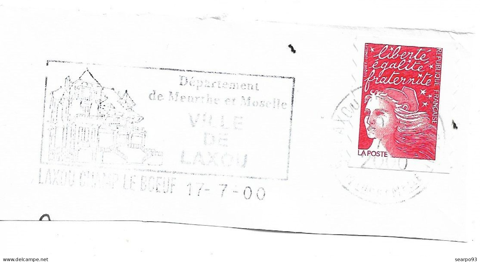 FRANCE. POSTMARK. LAXOU CHAMP LE BOEUF. 2000 - 1961-....