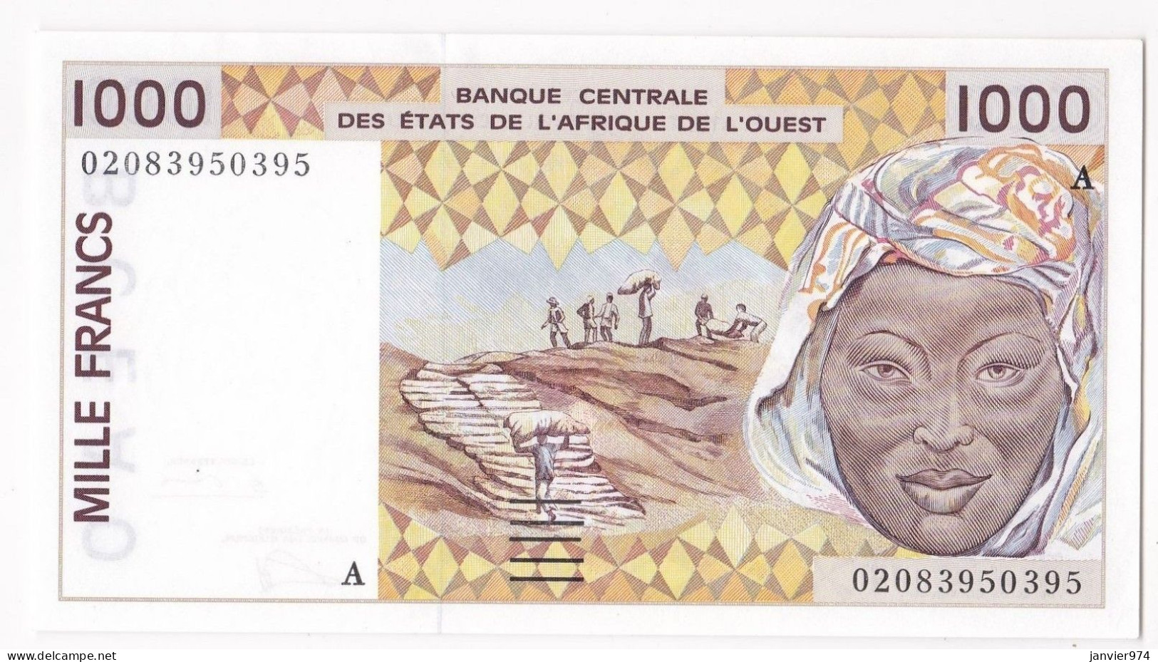 Côte D’Ivoire 1000 Francs 2002 A - Banque Centrale Des Etats De L'Afrique De L'Ouest. Billet Neuf UNC - Côte D'Ivoire