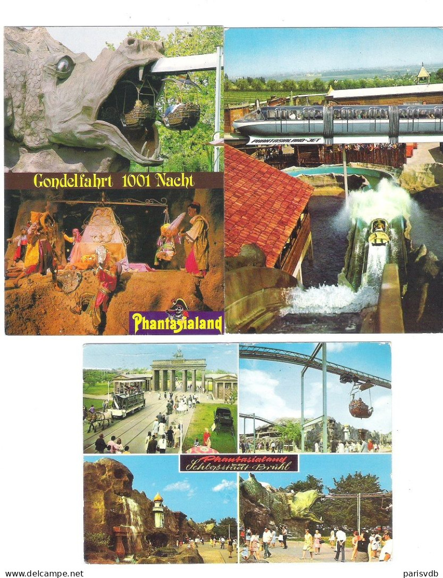 BRUHL - PHANTASIALAND  -  3 POSTKARTE   (D 149) - Brühl