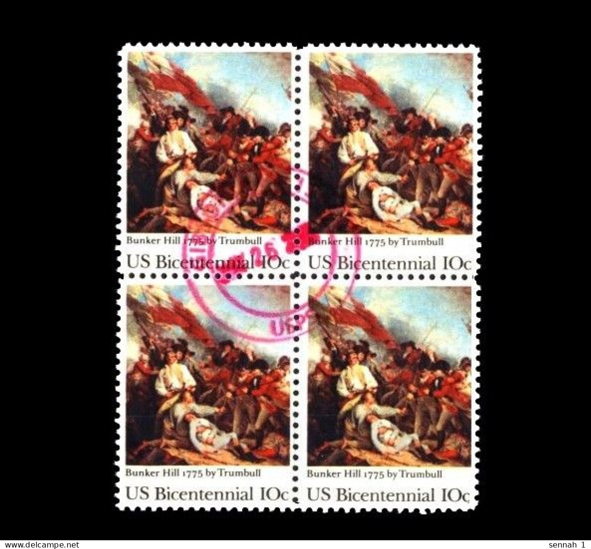 USA: 'Bicentenary Of The Independence – Battle Of Bunker Hill By John Trumbull, 1975', Mi. 1174; Yv. 1054; Sc. 1564 Oo - Oblitérés