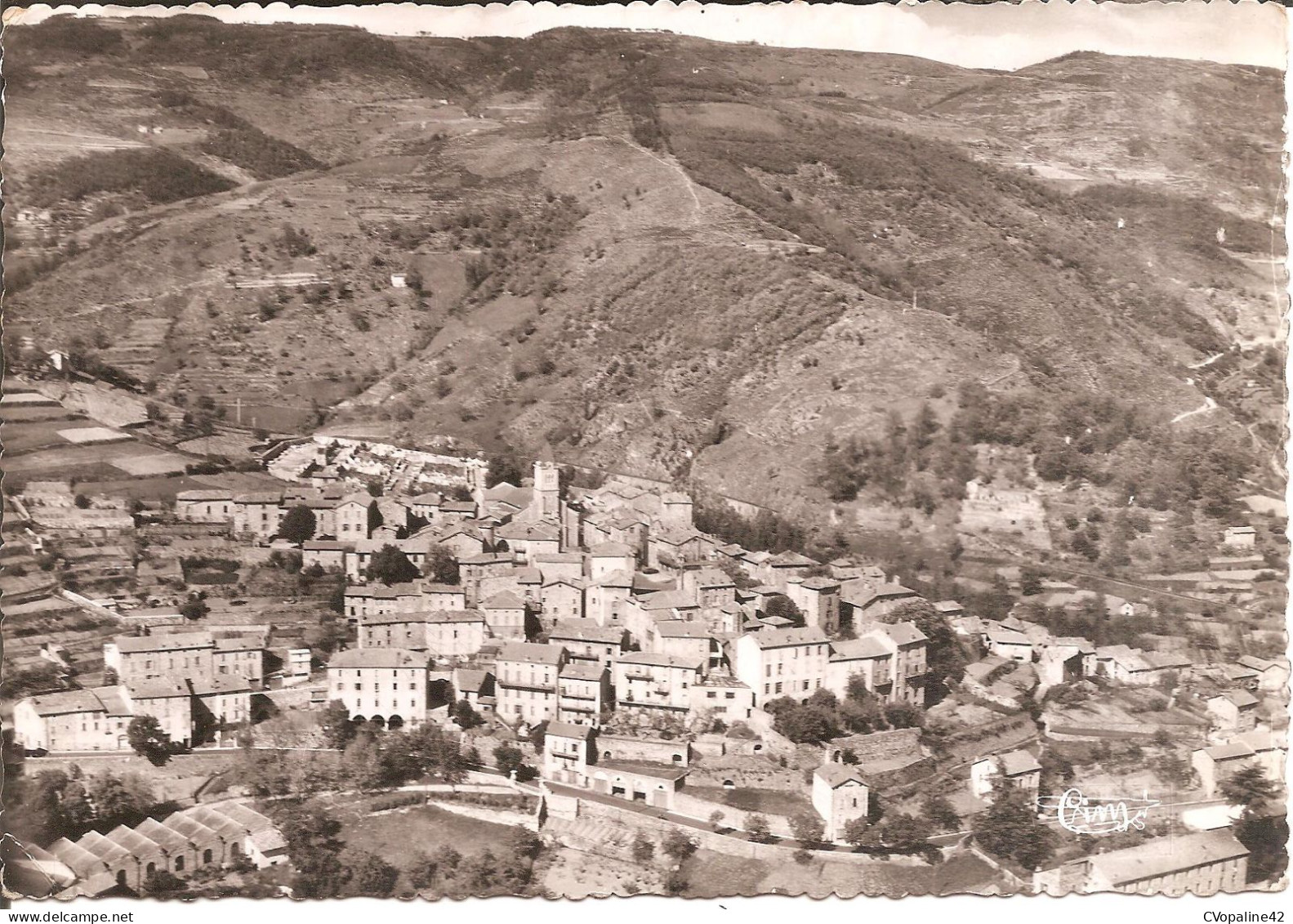 SAINT-MARTIN-DE-VALAMAS (07) Vue Générale Aérienne  CPSM GF - Saint Martin De Valamas