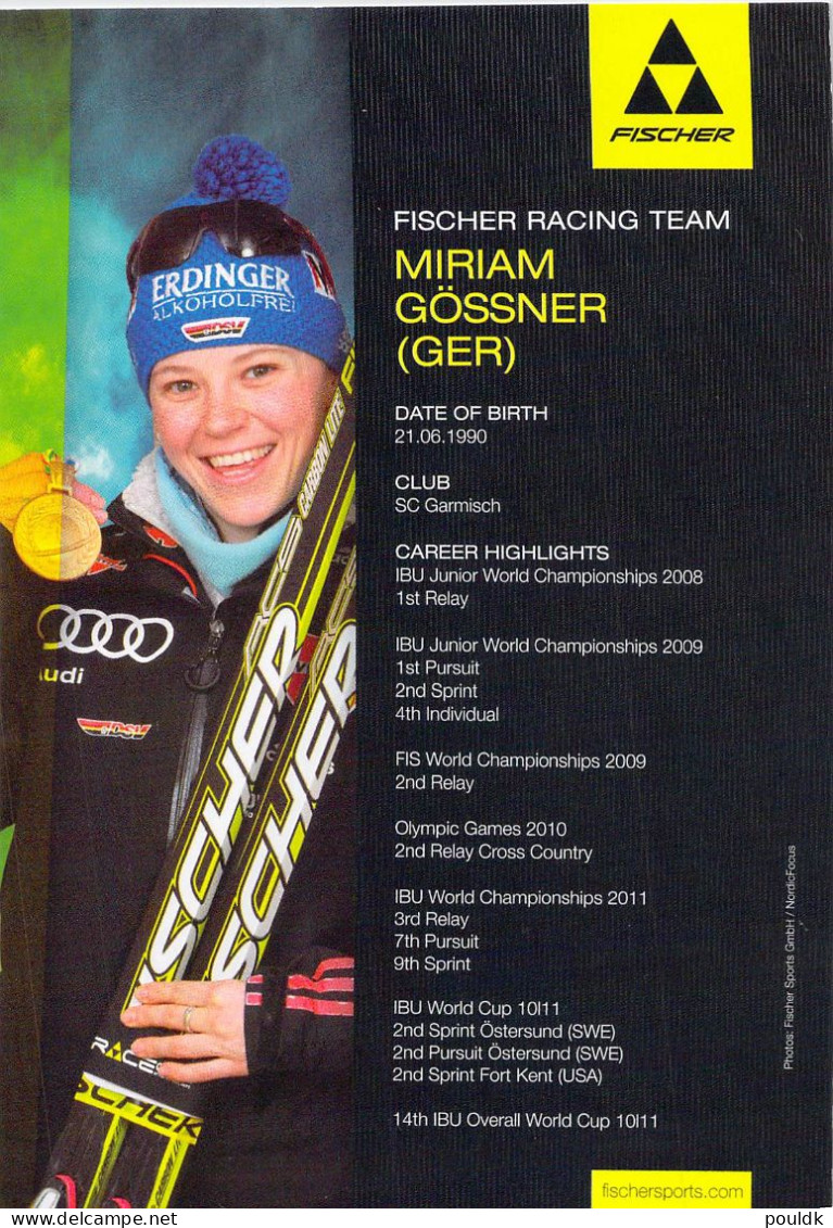 FANCard W/Autograph: Miriam Neureuther (née Gössner), A German Biathlete And Cross-country Skier. She Has Won An Olympic - Hiver 2010: Vancouver