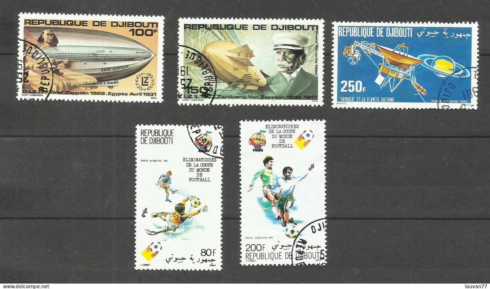 DJIBOUTI POSTE AERIENNE N°144 à 148 Cote 4.95€ - Djibouti (1977-...)