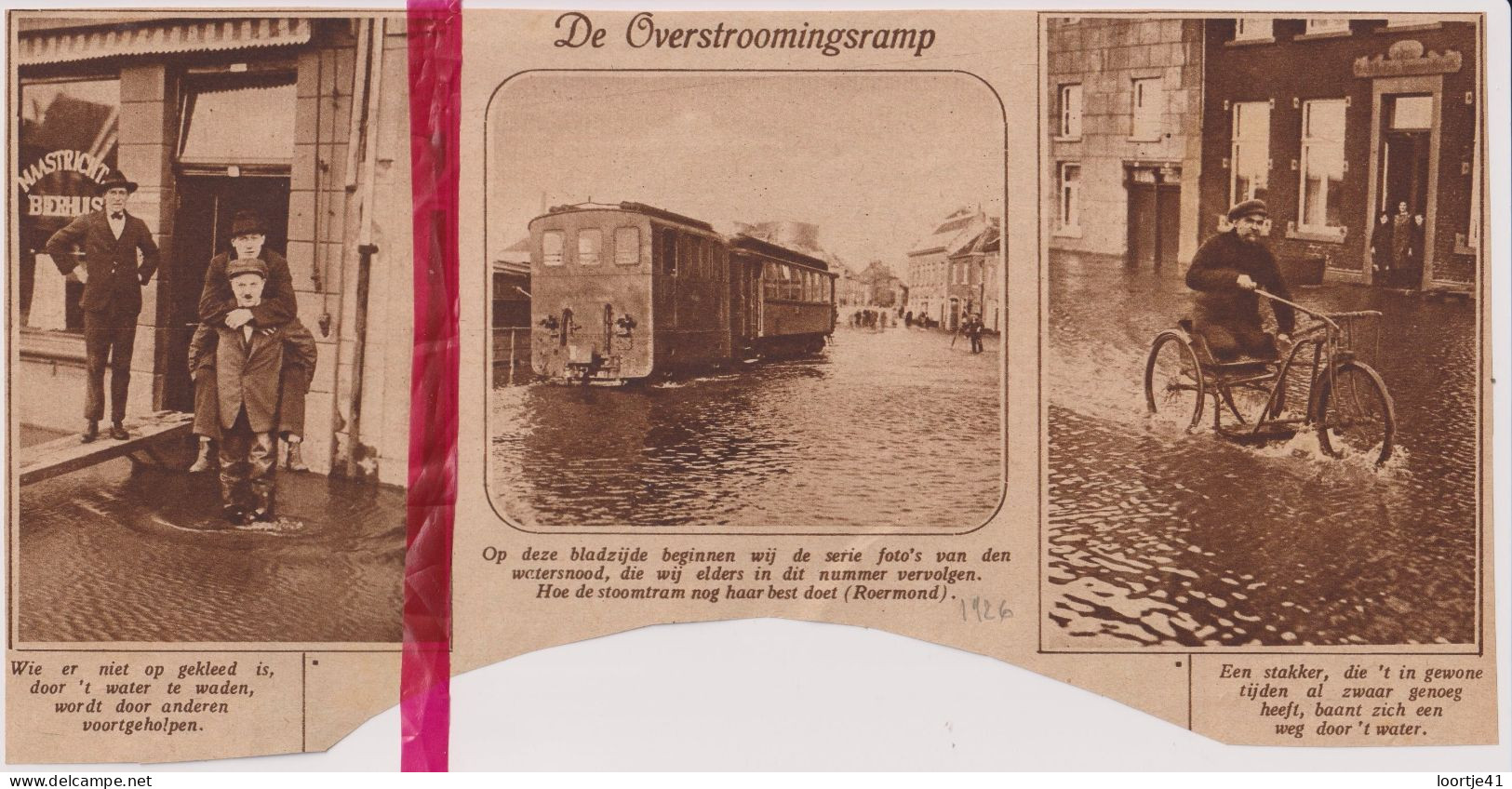 Roermond & Maastricht - Overstromingen - Orig. Knipsel Coupure Tijdschrift Magazine - 1926 - Non Classés