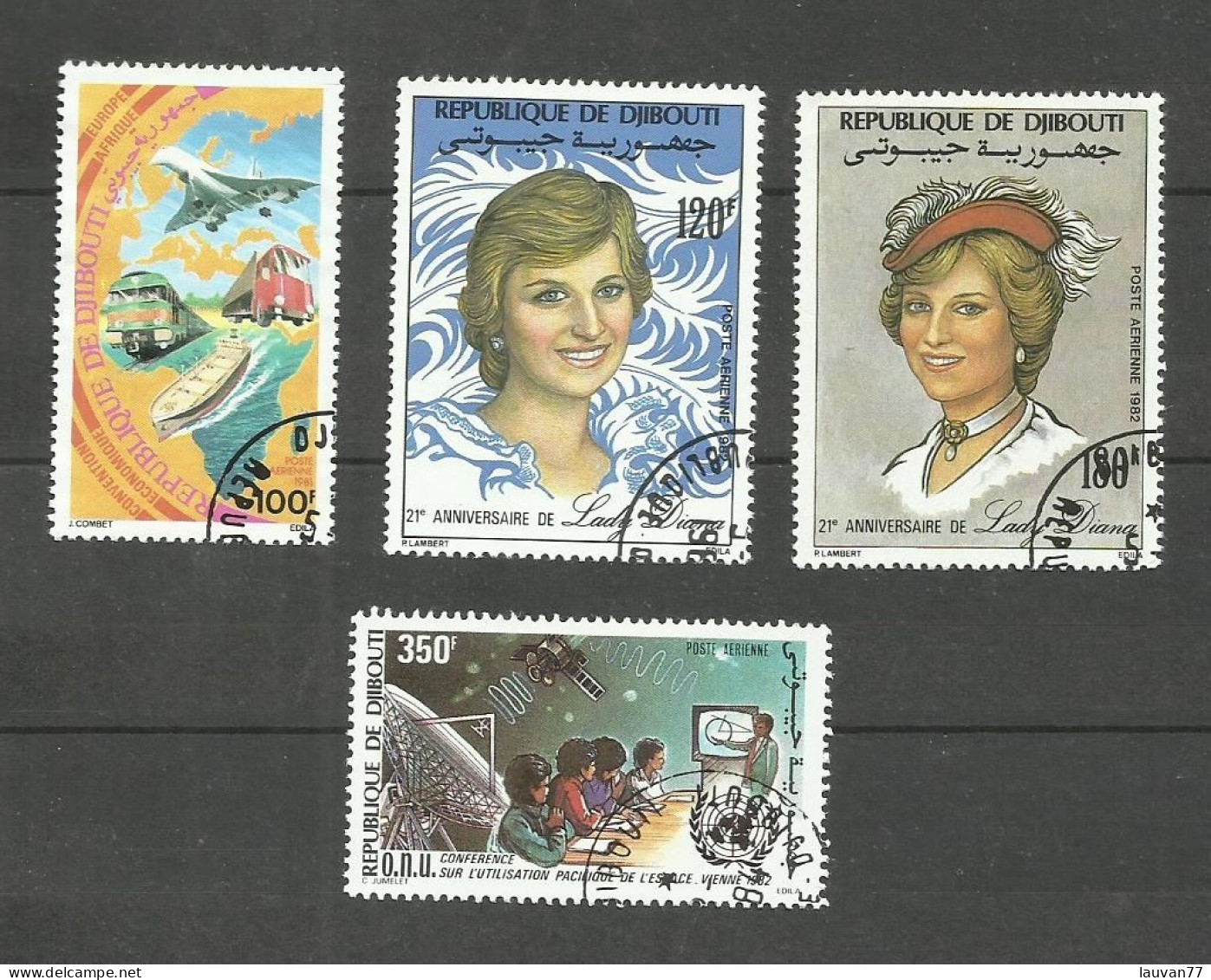 DJIBOUTI POSTE AERIENNE N°149, 164, 165, 171 Cote 5.75€ - Djibouti (1977-...)
