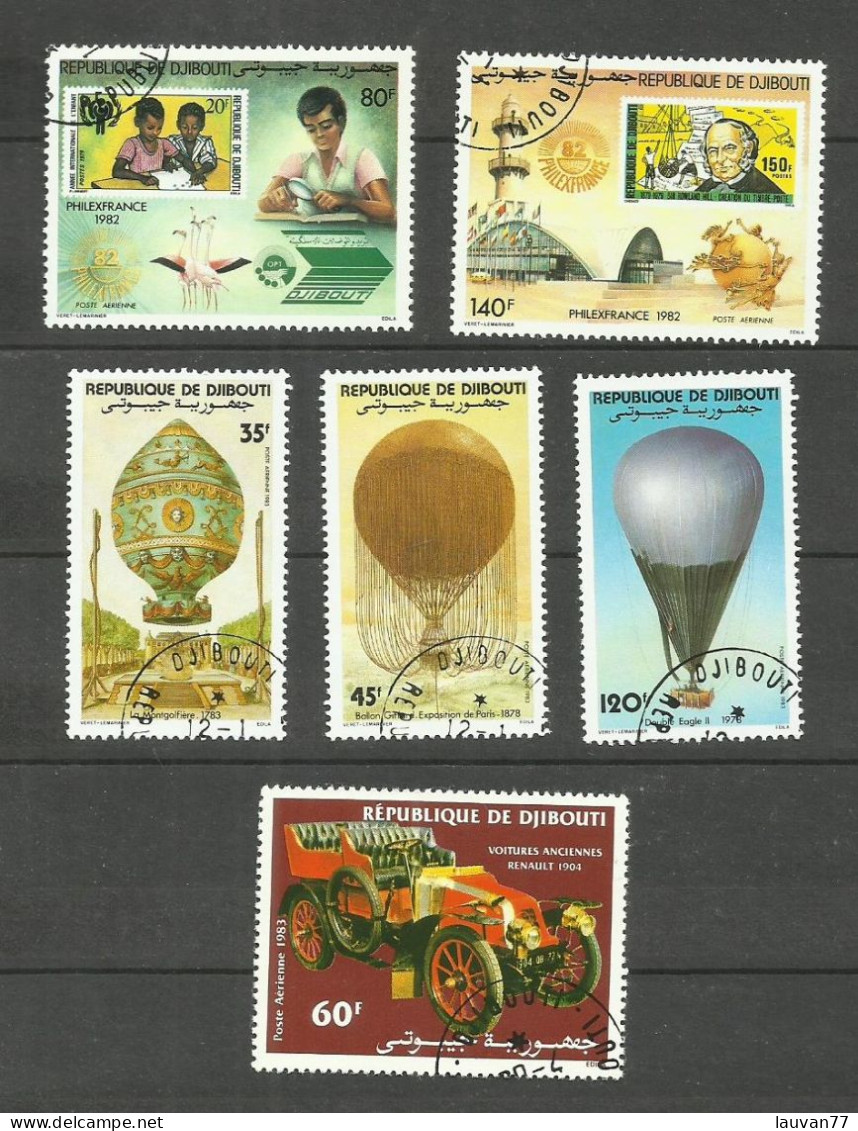 DJIBOUTI POSTE AERIENNE N°166, 167, 178 à 180, 190 Cote 5.40€ - Djibouti (1977-...)