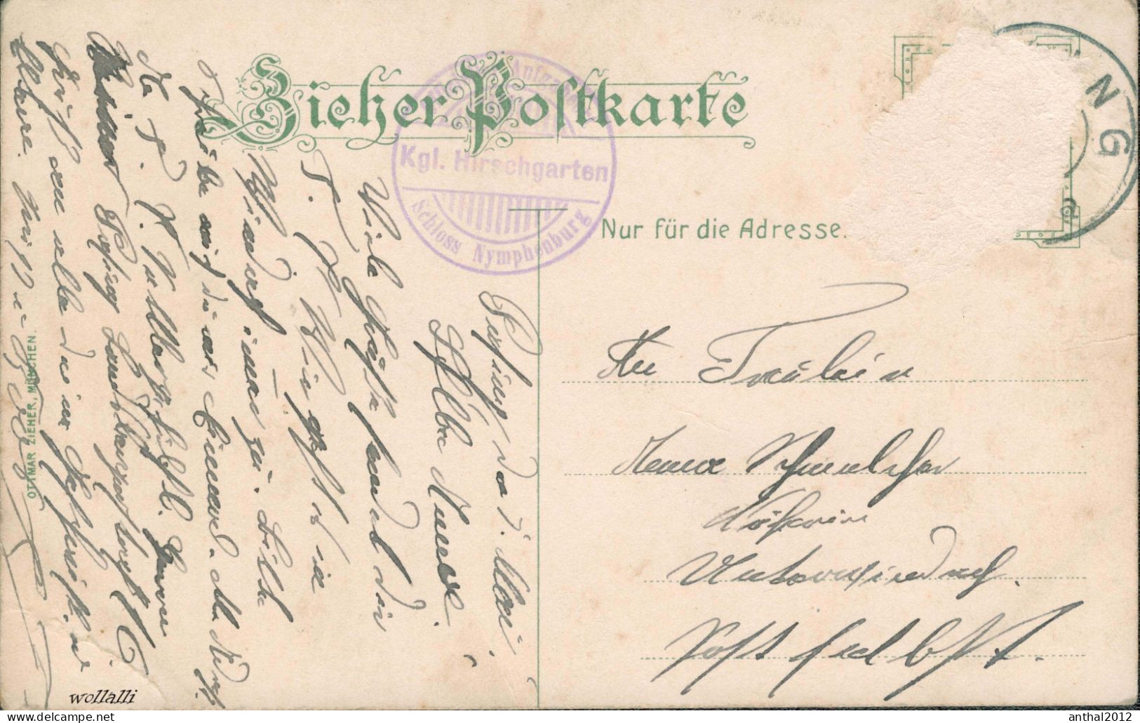 Superrar Litho München Partie Am Hirschgarten Zieher Karte Um 1910 - München