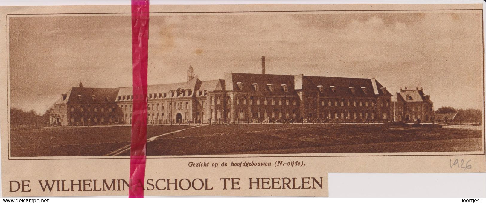 De Wilhelminaschool Te Heerlen - Orig. Knipsel Coupure Tijdschrift Magazine - 1926 - Unclassified