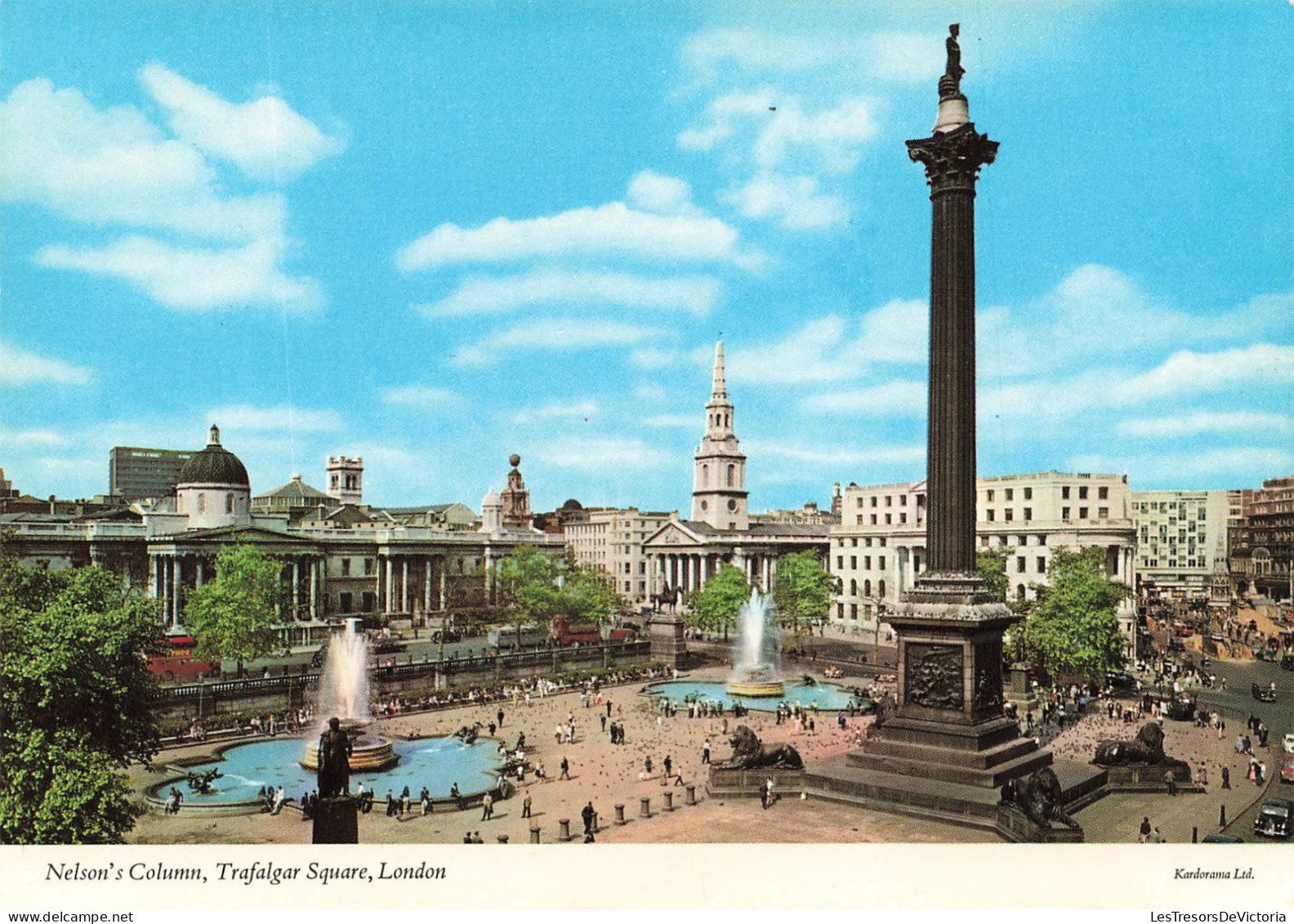 ROYAUME UNI - London - Nelson's Column - Trafalgar Square - Animé - Colorisé - Carte Postale - Trafalgar Square
