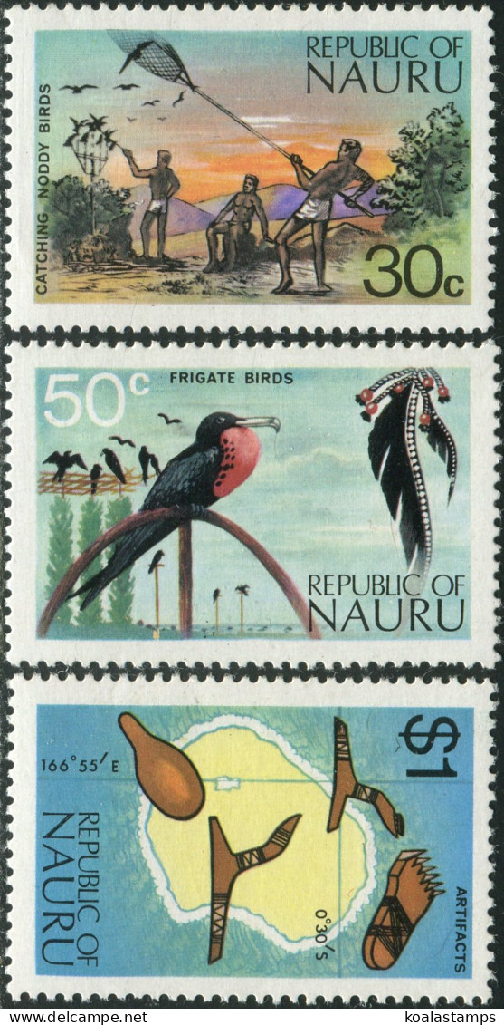 Nauru 1973 SG110-112 Catching Birds Artifacts MNH - Nauru