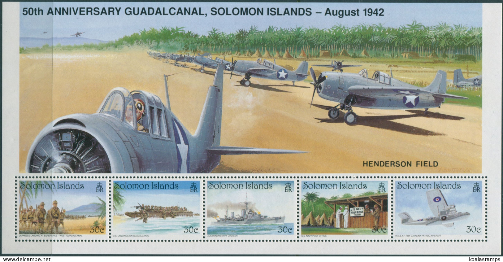 Solomon Islands 1992 SG733a Guadacanal Battle MS MNH - Salomon (Iles 1978-...)