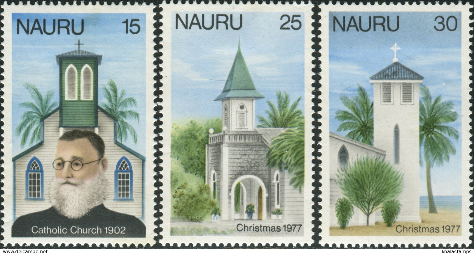 Nauru 1977 SG165-167 Christmas Churches Set MNH - Nauru