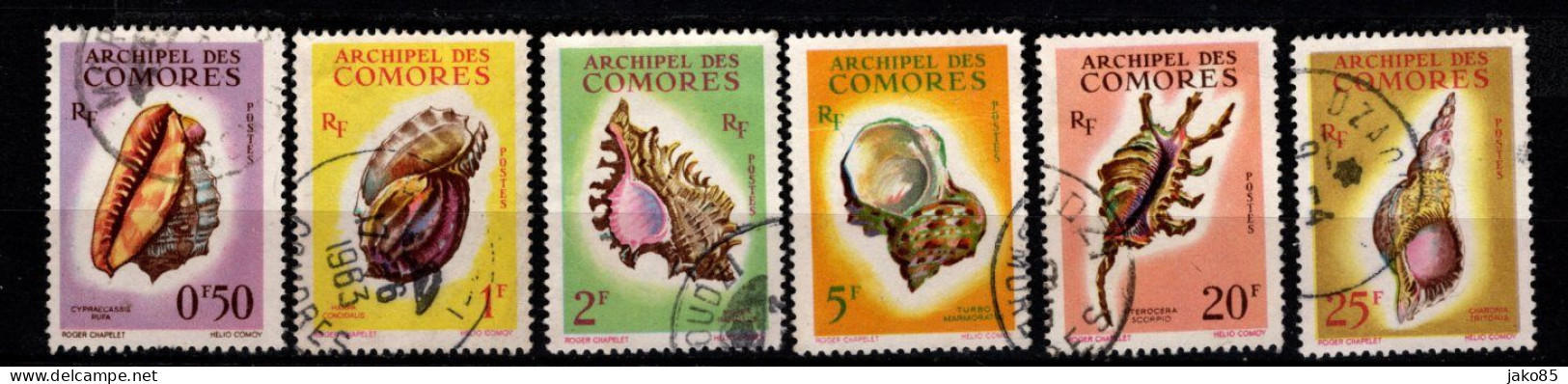 - COMORES - 1962 - YT N° 19 / 24 - Oblitérés - Coquillages - Série Complète - Oblitérés