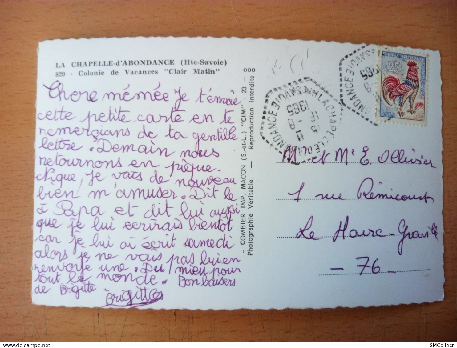 La Chapelle D'Abondance, Cpsm/pf, Colonie De Vacances "clair Matin". TAD 1965, Poste Rurale (A17p48) - La Chapelle-d'Abondance