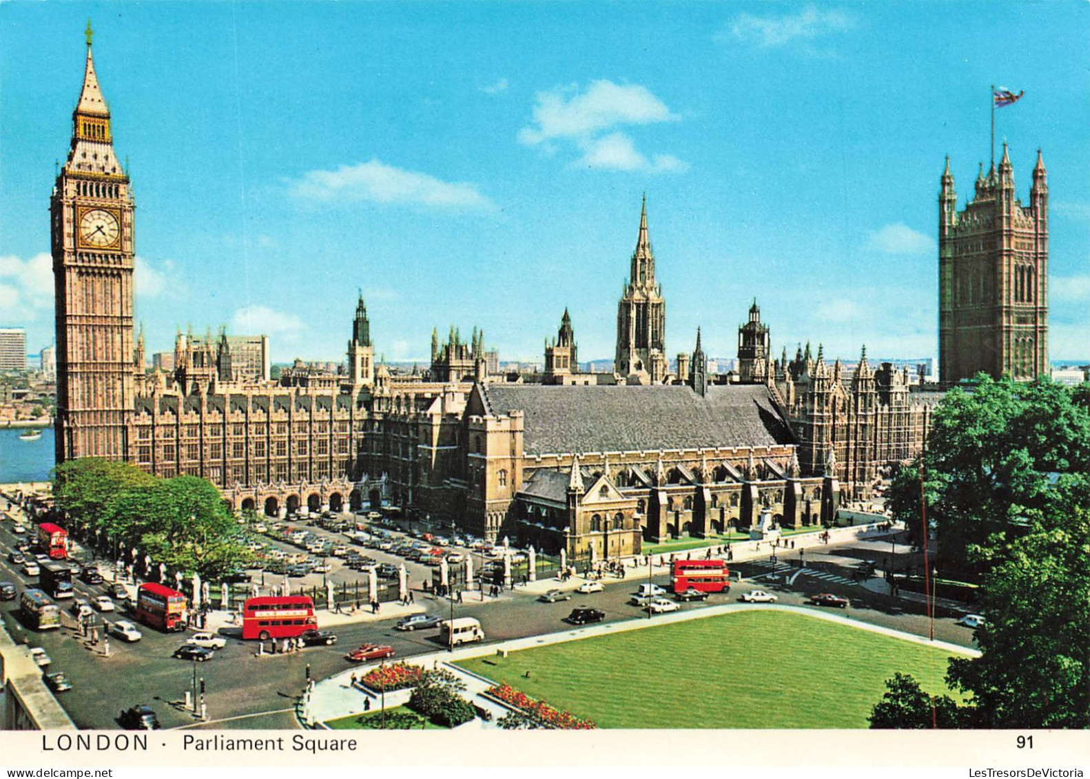 ROYAUME UNI - London - Parliament Square - Colorisé - Carte Postale - Westminster Abbey